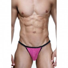 Мужские стринги из розовой полупрозрачной ткани, розово-черные, La Blinque LBLNQ-15355-LXL, цвет розовый, L/XL, со скидкой