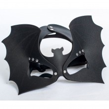Черная кожаная маска на глаза в форме летучей мыши, Sitabella 4060-1, бренд СК-Визит, цвет черный, со скидкой