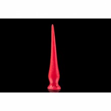 Длинный и узкий фаллоимитатор «Слинк-small», цвет красный, ERASEXA zoo137, из материала силикон, длина 35 см., со скидкой