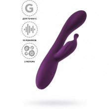 Вибратор для точки G с клиторальной стимуляцией «G-Spotter», цвет фиолетовый, ToyFa 592004, из материала силикон, длина 19.5 см., со скидкой