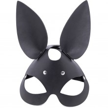 Кожаная маска с ушками зайки, черная, Crazy handmade сн-6304, цвет Черный, со скидкой