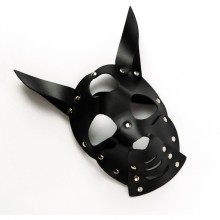 Черная маска собаки из натуральной кожи, Crazy handmade сн-6308, со скидкой
