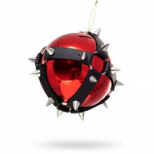 Глянцевый новогодний шар с шипами, цвет красный, 10 см, Pecado BDSM 13001-00, из материала Пластик АБС, диаметр 10 см., со скидкой