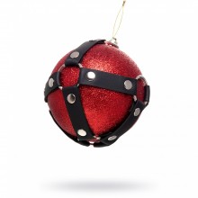 Матовый новогодний шар с клепками, цвет красный, 10 см, Pecado BDSM 13002-00, из материала Пластик АБС, диаметр 10 см., со скидкой