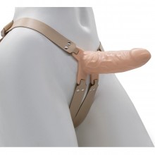Мужской пустотелый фаллопротез «Men Style» на ремешках, цвет телесный, Биоклон 740703, бренд LoveToy А-Полимер, длина 15.5 см., со скидкой