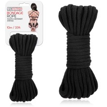 Черная хлопковая веревка для связывания, Lux Fetish LF5106-BLK, из материала Хлопок, цвет Черный, со скидкой