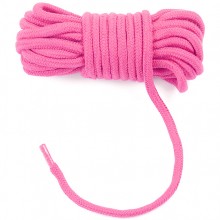 Веревка «Fetish Bondage Rope» для бондажа и декоративной вязки, цвет розовый, 10 м, LoveToy FT-001A-03 Pink, из материала хлопок, 10 м., со скидкой