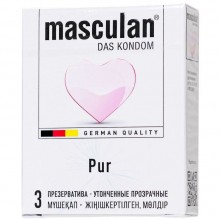 Утонченные прозрачные презервативы «Masculan Pur № 3», упаковка 3 шт, Masculan PUR № 3, цвет прозрачный, со скидкой