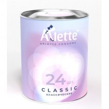 Классические презервативы, упаковка 24 шт, Arlette Classic №24, из материала латекс, цвет прозрачный, длина 18.5 см.