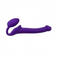 Безремневой страпон «Semi-Realistic Bendable Violet S», цвет фиолетовый, Strap-On-Me 6013212, из материала силикон, длина 24 см., со скидкой
