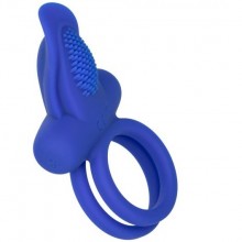 Перезарежаемое эрекционное кольцо «Dual Pleaser Enhancer», цвет синий, California Exotic Novelties SE-1843-15-3, из материала силикон, длина 12.75 см., со скидкой