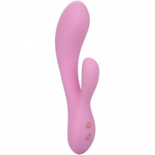 Ультрагибкий женский вибратор-кролик «Contour Zoie» с клиторальной стимуляцией, цвет розовый, материал силикон, California Exotic Novelties SE-4382-50-3, бренд CalExotics, длина 17.75 см., со скидкой