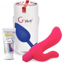 Набор секс игрушек - анальная вибропробка, вибратор кролик и лубрикант, Gvibe PN4, бренд G-Vibe, из материала силикон, длина 10.5 см., со скидкой
