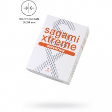 Презервативы ультратонкие «Xtreme», упаковка 3 шт, Sagami 750/1, из материала латекс, цвет прозрачный, длина 19 см., со скидкой