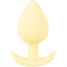 Анальная втулка «Cuties Yellow Hello Mini Butt Plug», цвет желтый, Orion 5569120000, из материала силикон, длина 6.5 см., со скидкой