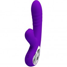 Вибратор-кролик «Jersey» с вакуумным стимулятором, цвет фиолетовый, Baile BI-014833, из материала силикон, коллекция Pretty Love, цвет синий, длина 21.8 см.