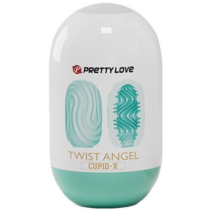 Мастурбатор в форме яйца «Twist Angel Cupid-X», цвет бирюзовый, Baile BI-014931-1, из материала TPR, длина 10 см., со скидкой