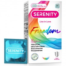 Ультрамягкие классические презервативы «Freedom Ultra Soft», 10 шт, Serenity 6949402825733, из материала латекс, длина 18 см., со скидкой