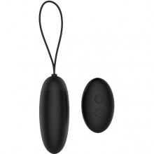 Черное виброяйцо с пультом Ду «Remote Dusky Pleaser», Dream Toys 21578, из материала силикон, цвет черный, длина 8.7 см.