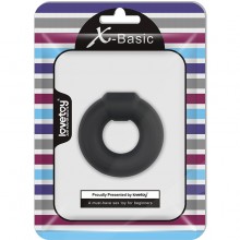 Эрекционное кольцо «X-Basic Ultra Soft Platinum Cure Silicone Cockring», цвет черный, ToyFa LV1457, из материала силикон, диаметр 5.2 см., со скидкой