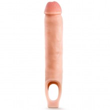 Телесная насадка-удлинитель «Silicone Cock Sheath Penis Extender 11.5 Inch», Blush Novelties BL-22693, цвет телесный, длина 29.2 см., со скидкой