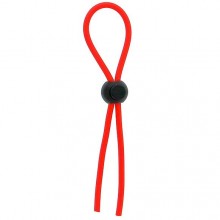Красное эрекционное лассо с одной бусинкой-утяжкой «Stretchy Thick Lasso», Dream Toys 21415, длина 14 см., со скидкой