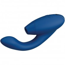 Бесконтактный клиторальный стимулятор «Duo 2», цвет синий, Womanizer WZ142SG5, из материала силикон, длина 20.3 см., со скидкой