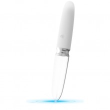 Вибратор стеклянный с подсветкой «Liaison Straight LED», цвет белый, Orion 5559670000, длина 17.7 см., со скидкой