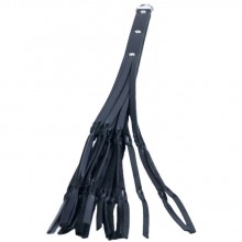 Черная кожаная плеть с 18 хвостами, Лунный свет VS-STR-500, цвет черный, длина 52 см., со скидкой