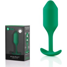 Профессиональная пробка для ношения «B-vibe Snug Plug 2» зеленая, материал силикон, B-vibe BV-008-GRN, цвет зеленый, длина 10.5 см., со скидкой