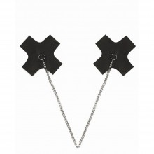 Пэстисы на грудь «Джага-Джага» с металлической цепочкой, цвет черный, 941-13-1 black dd, со скидкой