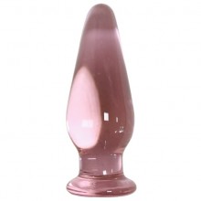 Стеклянная анальная пробка из стекла, цвет розовый, TAP-0044, бренд OEM, длина 10 см.
