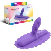 Фиолетовая насадка с блестками для премиум секс-машины «Unicorn Uni Horn Cowgirl», цвет фиолетовый, CG-007, из материала силикон, длина 25 см., со скидкой