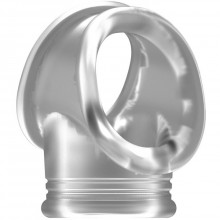 Эрекционное кольцо «Cockring with Ball Strap No.48», цвет прозрачный, Shots Media SON048TRA, длина 7.1 см., со скидкой