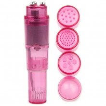 Мини вибратор для стимуляции эрогенных зон, цвет розовый, материал пластик, TVB-0041R, бренд OEM, из материала пластик АБС, длина 9.5 см., со скидкой
