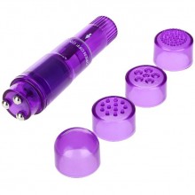 Мини вибратор для стимуляции эрогенных зон, цвет фиолетовый, материал пластик, TVB-0041F, бренд OEM, из материала пластик АБС, длина 9.5 см.