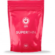 Ультратонкие презервативы «ON Super Thin», 50 шт, из материала латекс, со скидкой
