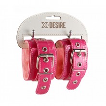Розовые наручники с мягким искусственным мехом, СК-Визит Ситабелла 5010-40, из материала искусственная кожа, длина 30 см., со скидкой