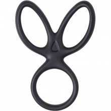 Тройное кольцо на пенис «A-Toys Kraken», цвет черный, ToyFa 768038, со скидкой