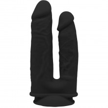 Анально-вагинальный фаллоимитатор «Double Penetrator» на присоске, цвет черный, Dream Toys 21974, из материала силикон, длина 19.5 см.
