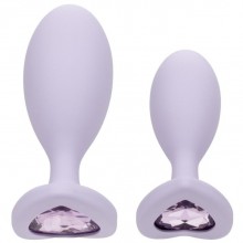 Набор из 2 анальных страз «First Time Crystal Booty Duo», цвет фиолетовый, California Exotic Novelties SE-0004-53-2, бренд CalExotics, из материала силикон, длина 9 см.