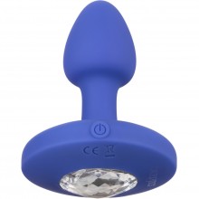 Перезаряжаемая анальная вибропробка «Cheeky Gems Small Rechargeable Vibrating Probe», цвет синий, California Exotic Novelties SE-0443-15-3, из материала силикон, длина 5 см., со скидкой