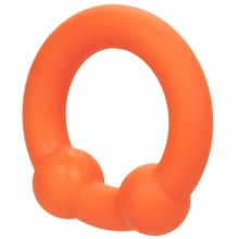 Эрекционное кольцо со стимулирующими шариками «Alpha Liquid Silicone Dual Ball Ring», цвет оранжевый, California Exotic Novelties SE-1492-12-2, бренд CalExotics, со скидкой