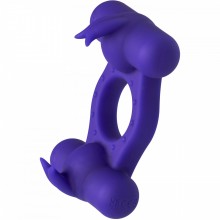 Эрекционное виброкольцо с двумя моторами «Silicone Rechargeable Triple Orgasm Enhancer», цвет фиолетовый, California Exotic Novelties SE-1843-50-3, бренд CalExotics, длина 10.75 см., со скидкой
