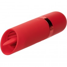 Миниатюрный клиторальный стимулятор «Kyst Flicker» с язычком, цвет красный, California Exotic Novelties SE-3300-90-2, из материала силикон, длина 9.5 см.