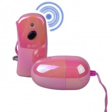 Розовое виброяйцо «Wireless Vibrating Egg» на дистанционном пульте управления, цвет розовый, Seven Creations RW05U005T2T2, длина 6 см., со скидкой