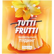 Интимный гель «Tutti-Frutti ванильный пудинг» для оральных ласк, 4 г, Лаборатория Биоритм lb-30022t, из материала водная основа, коллекция OraLove, 2 мл.
