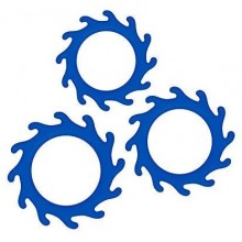 Набор из 3 синих эрекционных колец «Renegade Gears», цвет синий, NS Novelties NSN-1116-97, из материала силикон, со скидкой