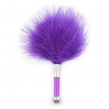 Пуховка для интимных ласк, цвет фиолетовый, TPK-0300F, бренд OEM, из материала перья, длина 16 см., со скидкой