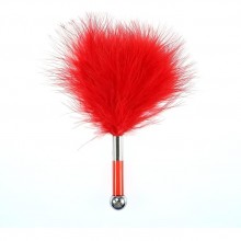 Красная пуховка для интимных ласк, TPK-0300K, бренд OEM, из материала перья, длина 16 см., со скидкой